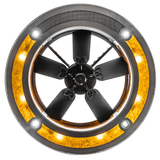 Bottom view of RBQ Chandel-Air showing integrated fan and light layout.