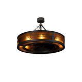 Lit front view highlighting RBQ logo and warm amber mica illumination.