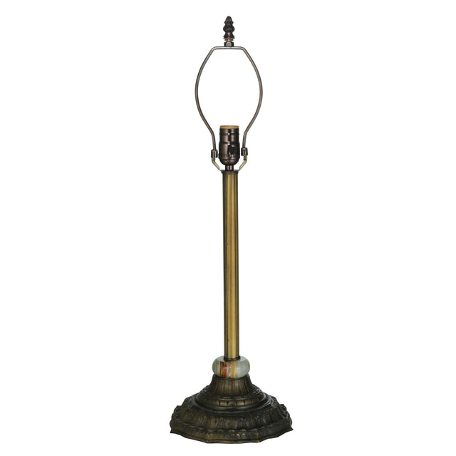Elegant reeded column table lamp base in brass finish.