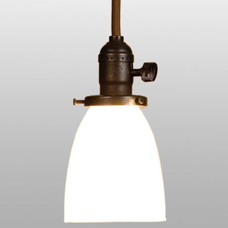 Vintage-style Chelsea goblet mini pendant with opal glass shade