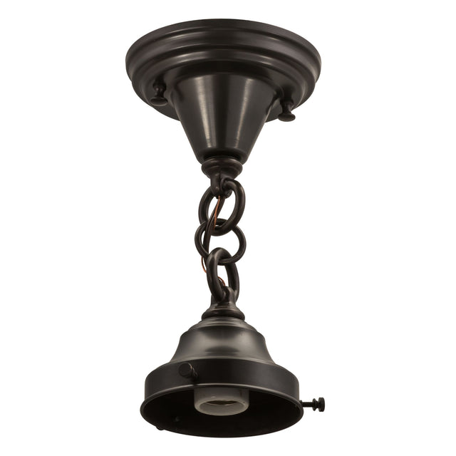 Revival Craftsman Brown Flushmount Hardware with classic brass finish.