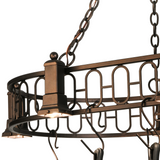 Close-up of downlight housing and frame detail on chandelier.