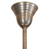 Antique brass ceiling canopy with matching downrod for gas and electric chandelier.