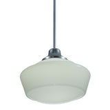 Bottom view of the Revival Schoolhouse Pendant, smooth and diffused lighting effect.