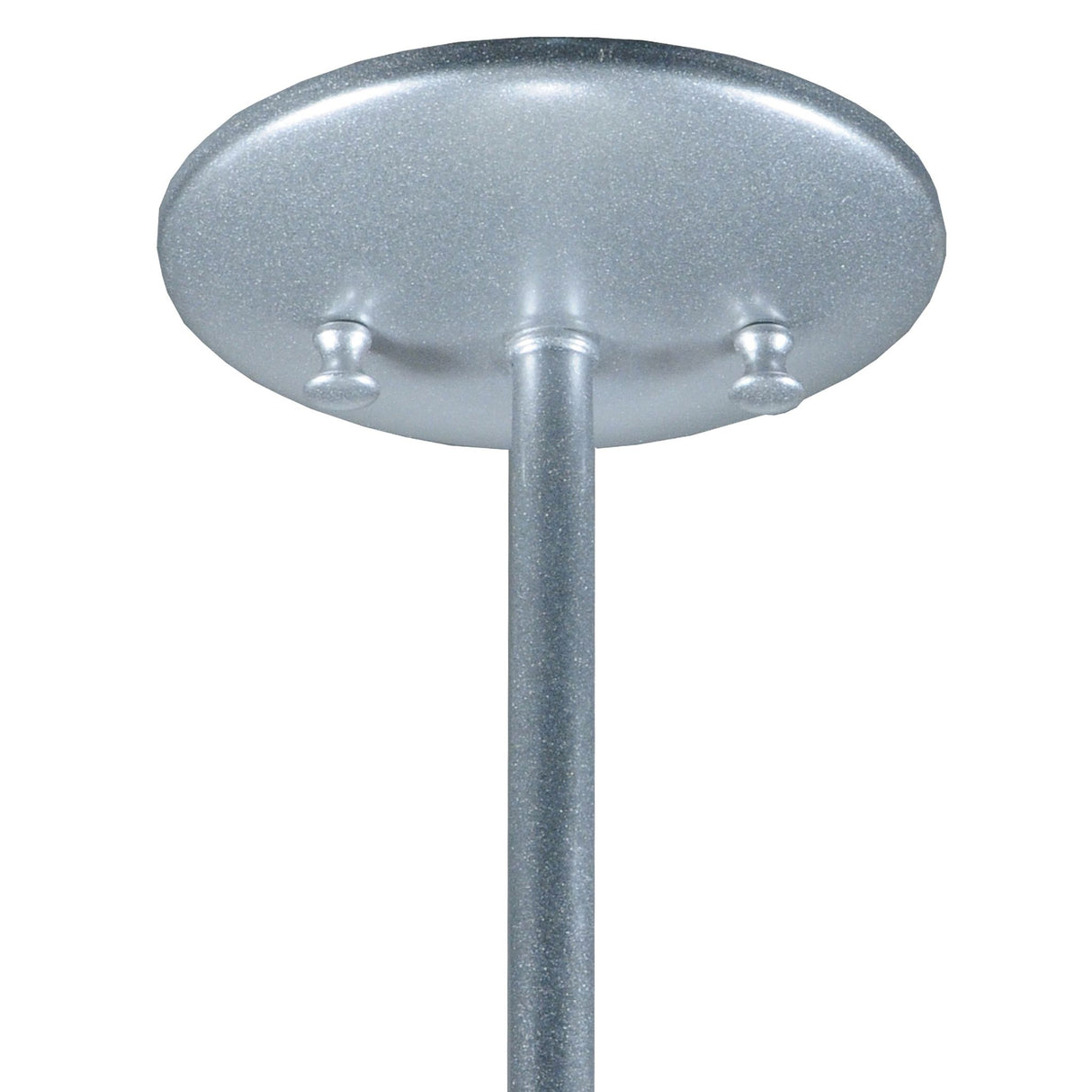 Close-up of the Sparkle Silver metal canopy and stem of the pendant.