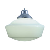 Close-up of the metal fixture and attachment of the pendant with Silver finish details.