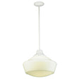 Illuminated White Opal Schoolhouse Glass shade and White finish.