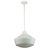 Unlit view of classic handcrafted White Opal Schoolhouse Glass shade.