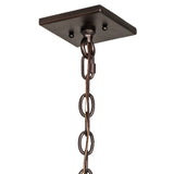 Roylance chandelier ceiling canopy and chain mounting detail.