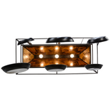 Bottom view showing bulbs inside Running Horses pot rack.