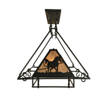 View of Running Horses pot rack showing ceiling mount.