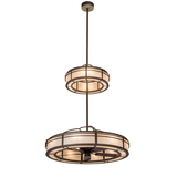 Front angled lit view showing dual Idalight tiers and bronze frame.