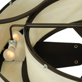 Angled view showing bulb sockets inside Sargent Chandel-Air.