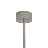 Ceiling canopy closeup showing brushed nickel finish and mount.