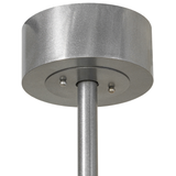 Sargent Chandel-Air canopy and downrod detail with metallic silver finish.