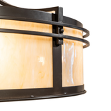 Detailed look at hand-welded bronze frame and soft marbled Idalight surface.