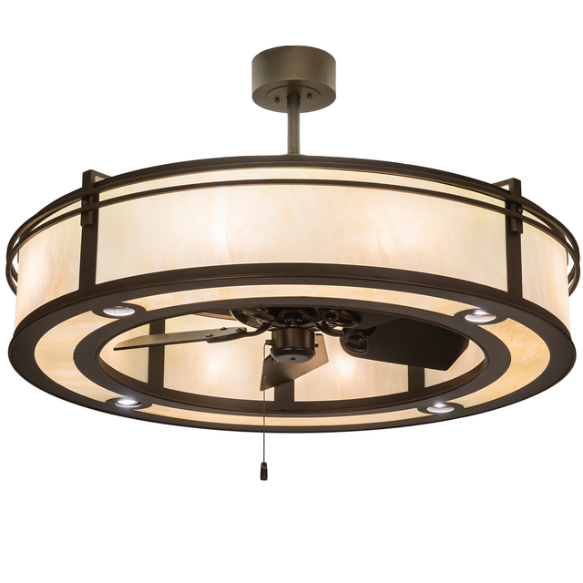 Front lit view of Sargent Chandel-Air glowing with warm Sahara Taupe Idalight diffuser.