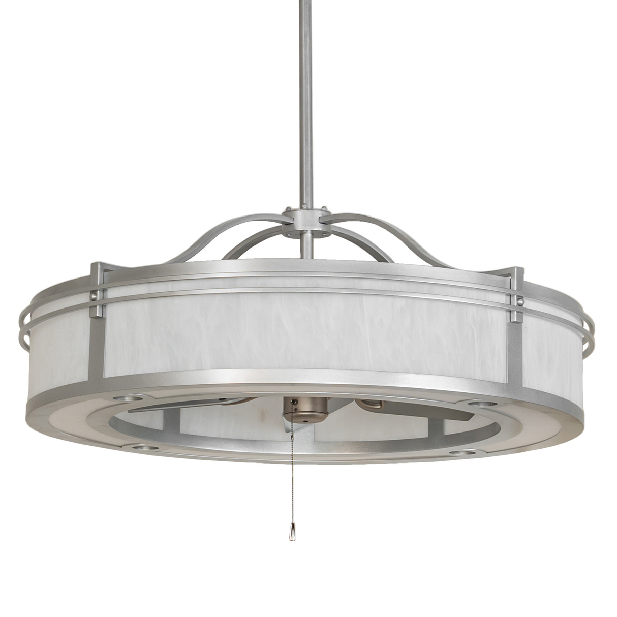 Sargent Chandel-Air front unlit view on white background showing full fixture and silver finish.