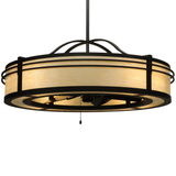 Angled lit view of Sargent Chandel-Air showing bronze rings and glow.