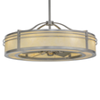 Lit angled view of Sargent Chandel-Air with Creme Carrare Idalight shade.