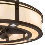 Closeup of handcrafted Idalight diffuser with smooth bronze trim detailing.