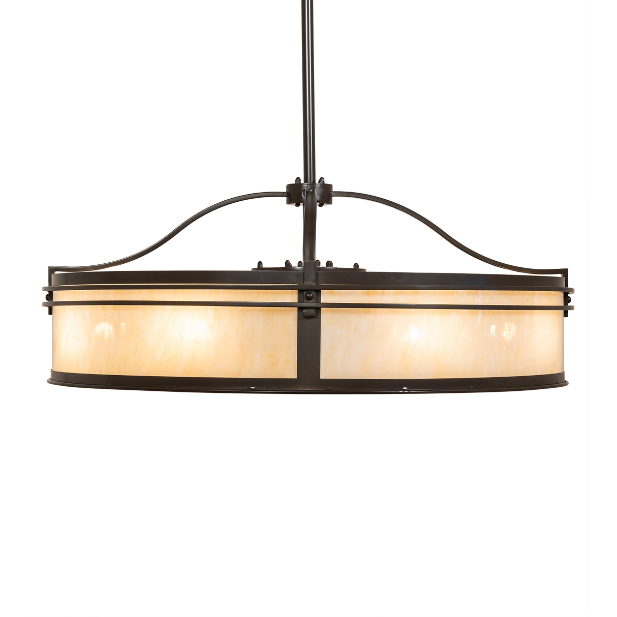Side profile highlighting curved bronze arms and glowing Idalight panels.