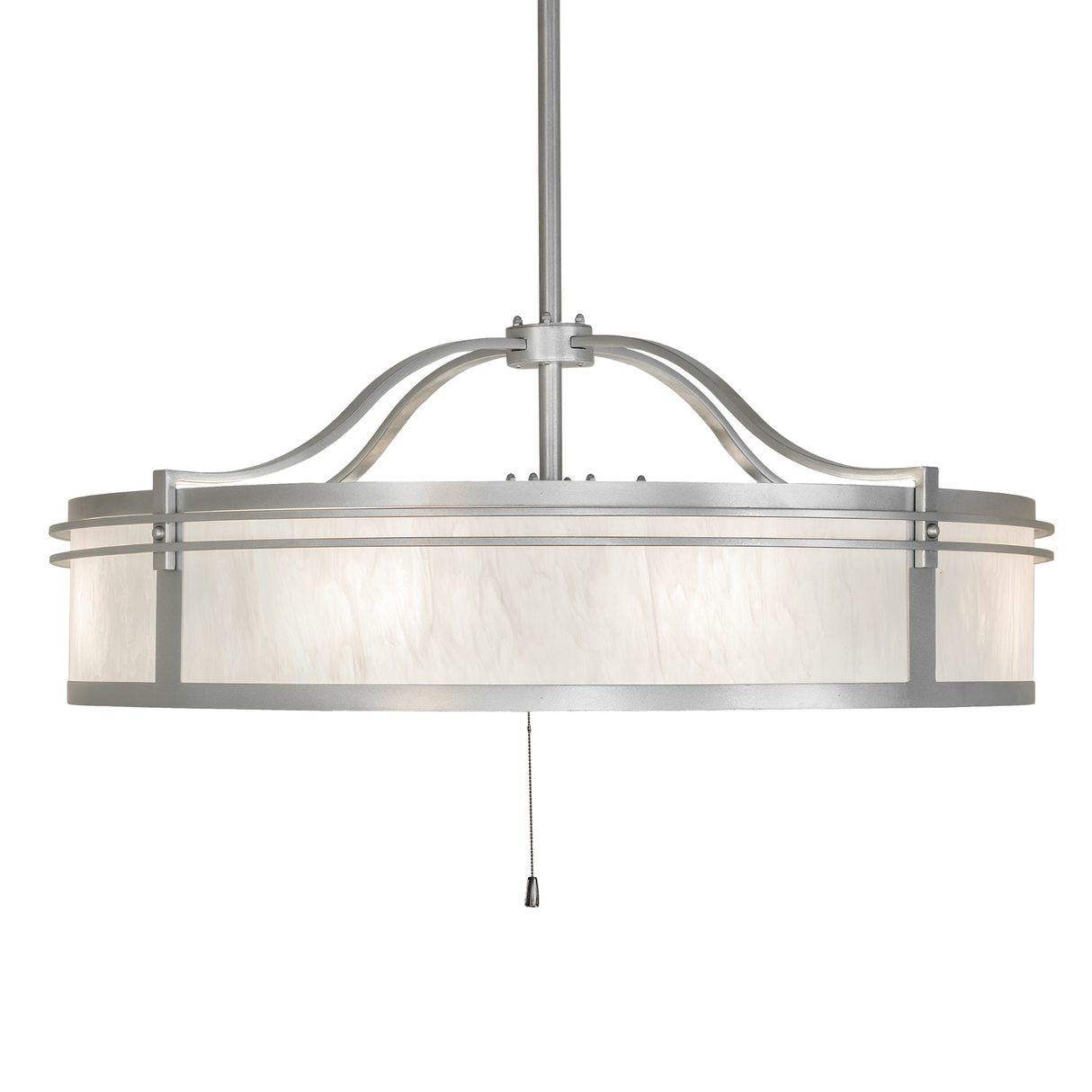 Sargent Chandel-Air side view unlit, emphasizing silver finish and circular silhouette.