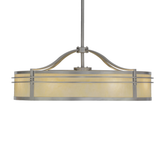 Side view of lit Sargent Chandel-Air showing curved frame detail.