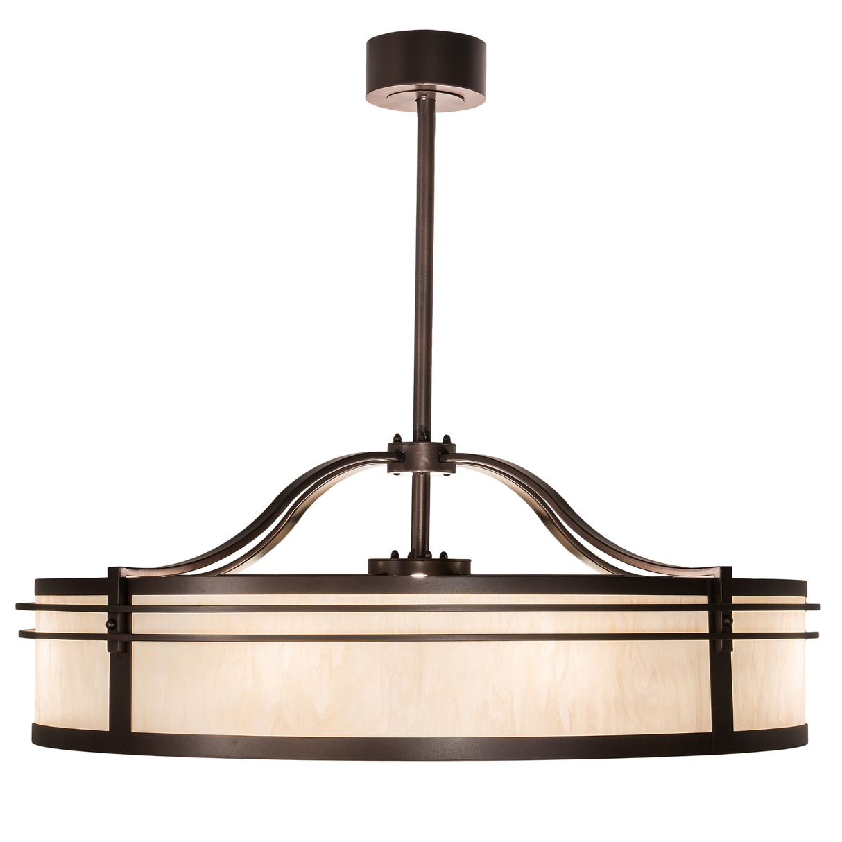 Side view showing Creme Carrare Idalight panels with even glow.