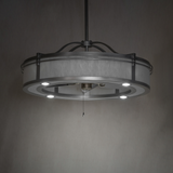 Sargent Chandel-Air front unlit studio view showing elegant circular form and brushed silver finish.