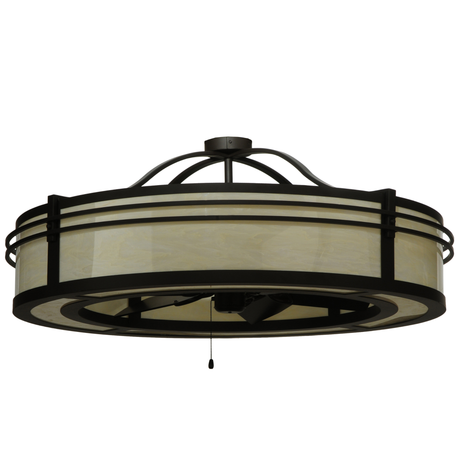 Unlit view of Sargent Chandel-Air showing bronze frame and diffuser.