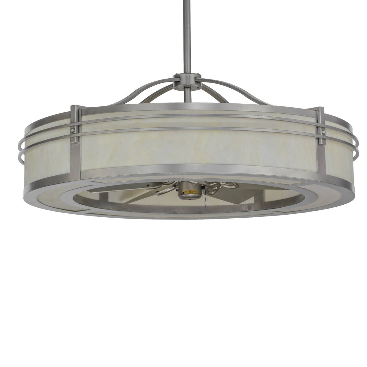 Unlit front view of Sargent Chandel-Air showing brushed nickel frame.