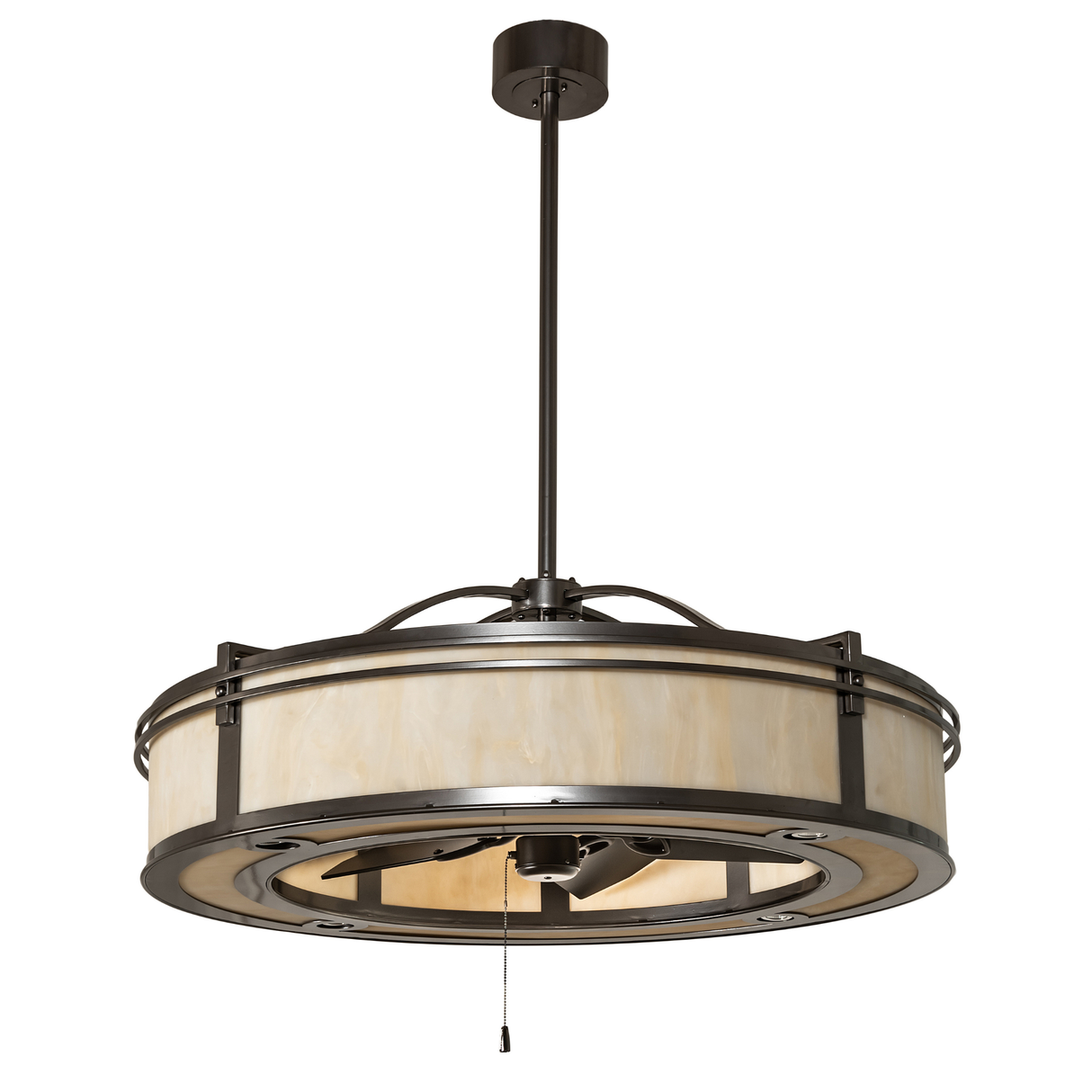 Unlit front view highlighting bronze metallic frame and Idalight diffuser.