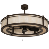 Unlit front view showing bronze metal frame and Idalight shade craftsmanship.