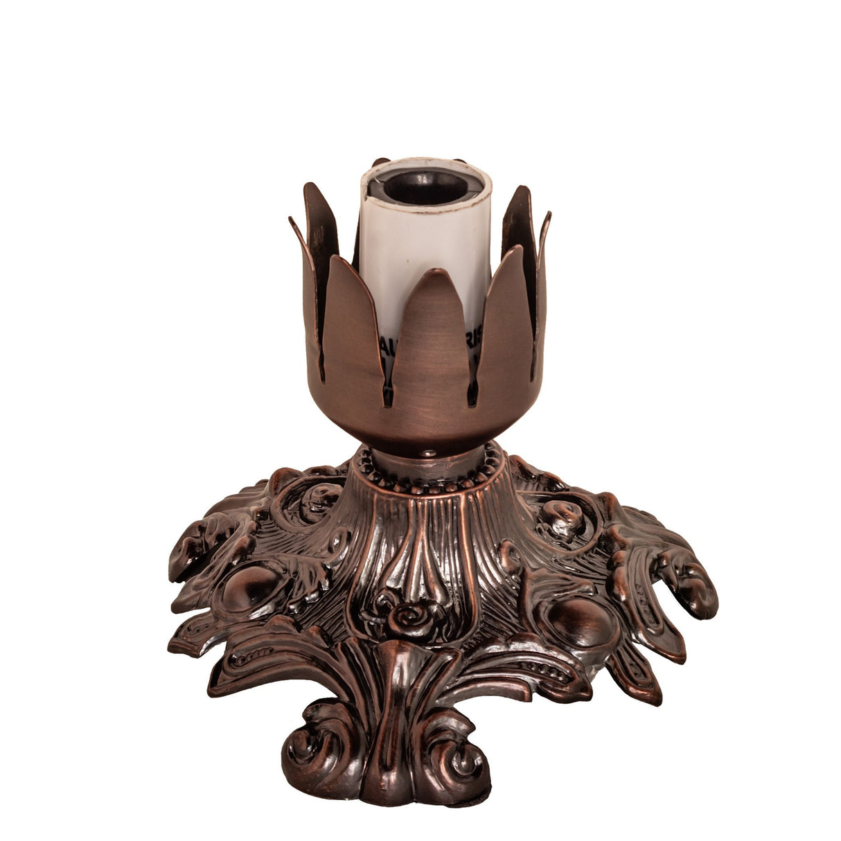 Detailed view of the Victorian-style Mahogany Bronze base of the Pond Lily Mini Lamp.