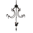 13" wide semi-flushmount hardware with elegant 4 fancy Q-arm design in mahogany bronze finish.