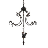 13" wide semi-flushmount hardware with elegant 4 fancy Q-arm design in mahogany bronze finish.