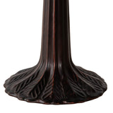 closeup view of the intricate leaf design on the base of the small leaf lamp base with mahogany bronze finish.
