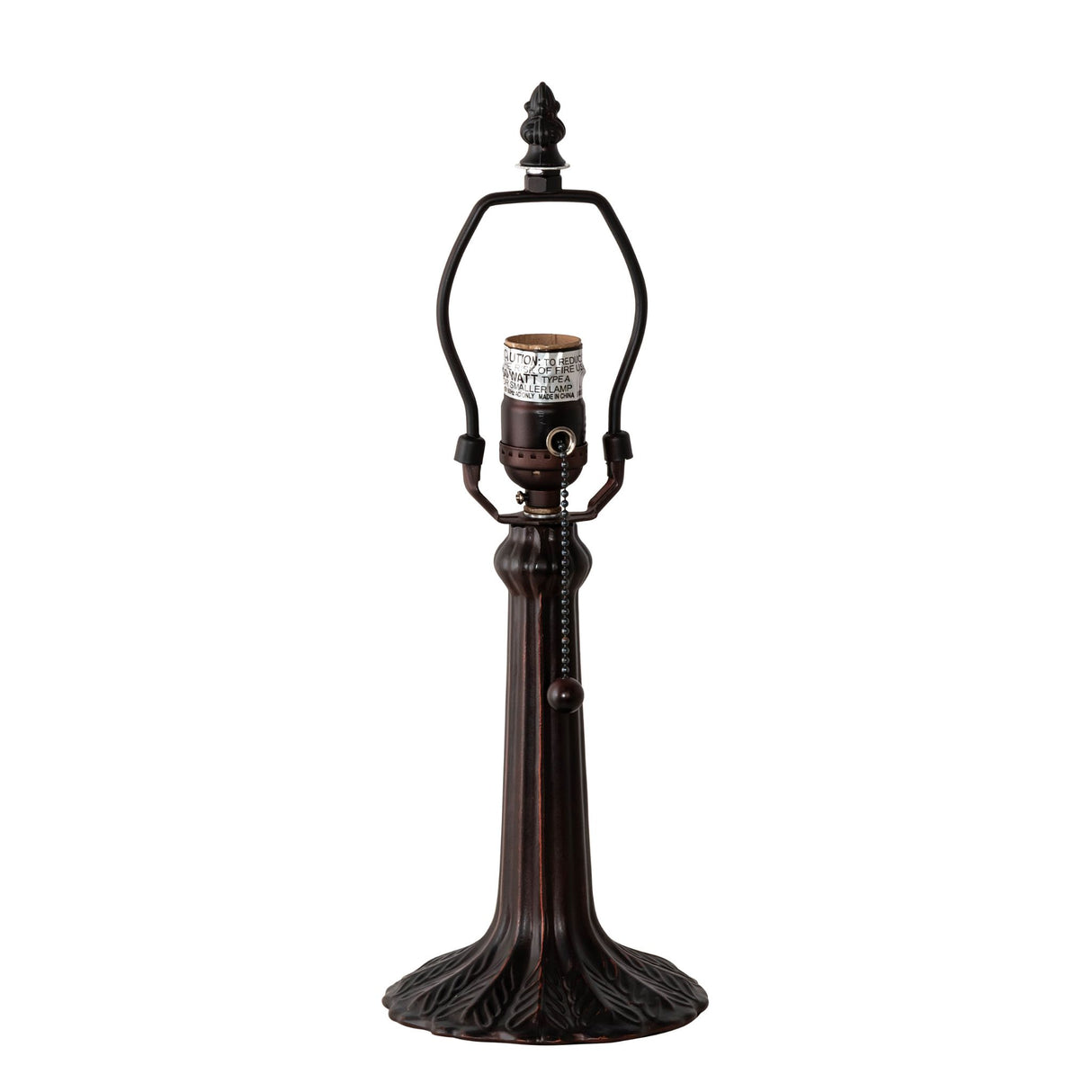 Small leaf lamp base with mahogany bronze finish.