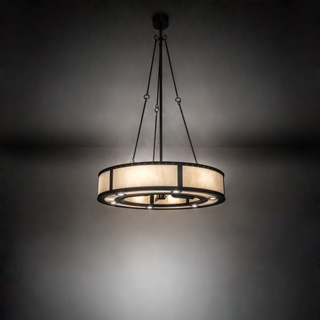 Ambient room view highlighting warm modern lighting and ceiling glow.