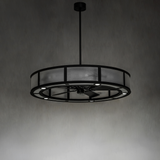 Unlit Smythe Craftsman Chandel-Air in subdued ambient setting.