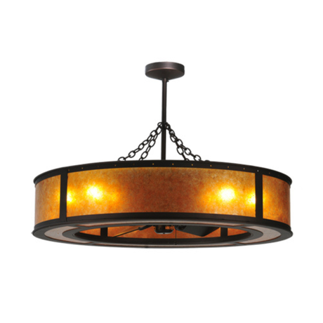 Slight angled view showing mica panels and fan integration.