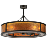 Angled view of Smythe Craftsman Chandel-Air showing warm mica glow.