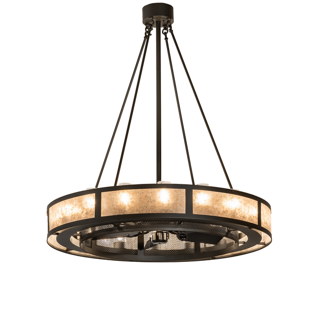 Angled front view of Smythe Craftsman Chandel-Air with mica diffuser.