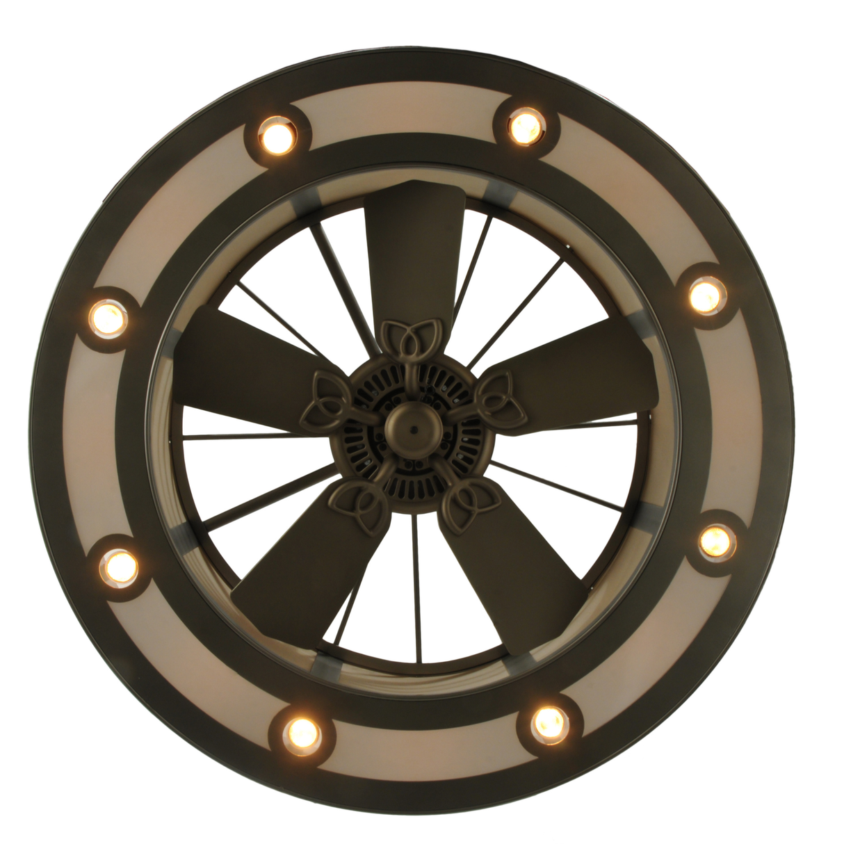 Bottom view of Smythe Craftsman Chandel-Air showing fan and downlights