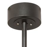 Ceiling canopy close-up of Smythe Craftsman Chandel-Air in wrought iron finish.