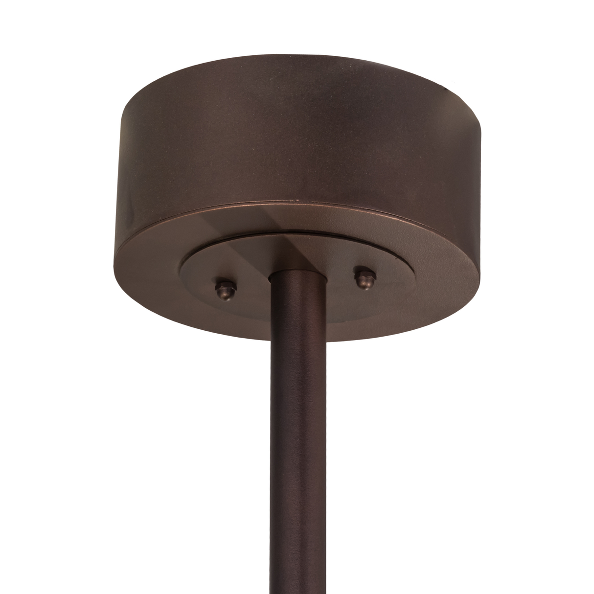 Ceiling canopy detail with Mahogany Bronze finish and clean mount.