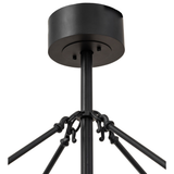 Ceiling canopy and support rod detail of Smythe Craftsman Chandel-Air chandelier fan.