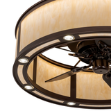 Close-up of Sahara Taupe Idalight diffuser and bronze framework.