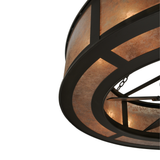 Closeup of frame detail showing warm mica illumination and texture.